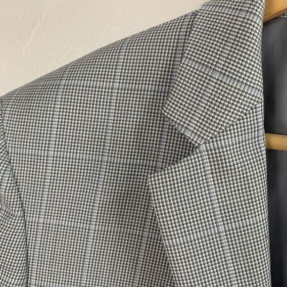 Joseph & Fiess Gold Sz 44R Men's Classic Fit Glen Plaid Blazer Jacket Gray - Picture 5 of 10